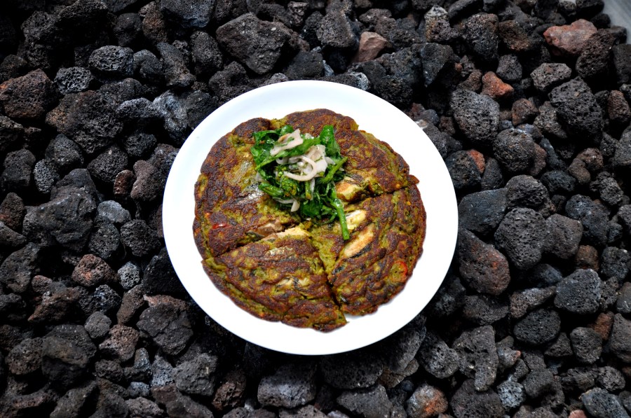 RevelSmoked herring pancake, chermoula, rapini, bagna cauda